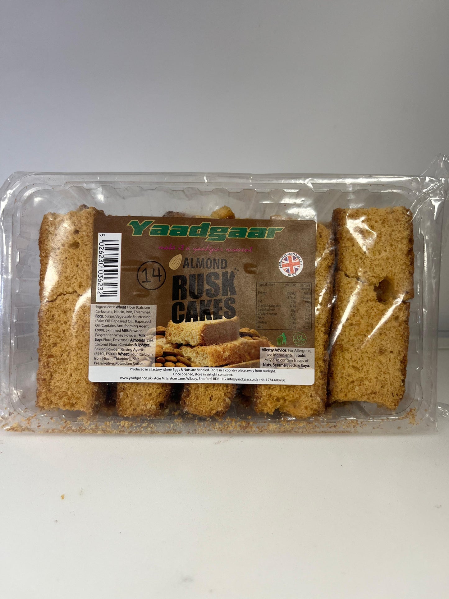 YAADGAAR ALMOND CAKE RUSK-14pcs